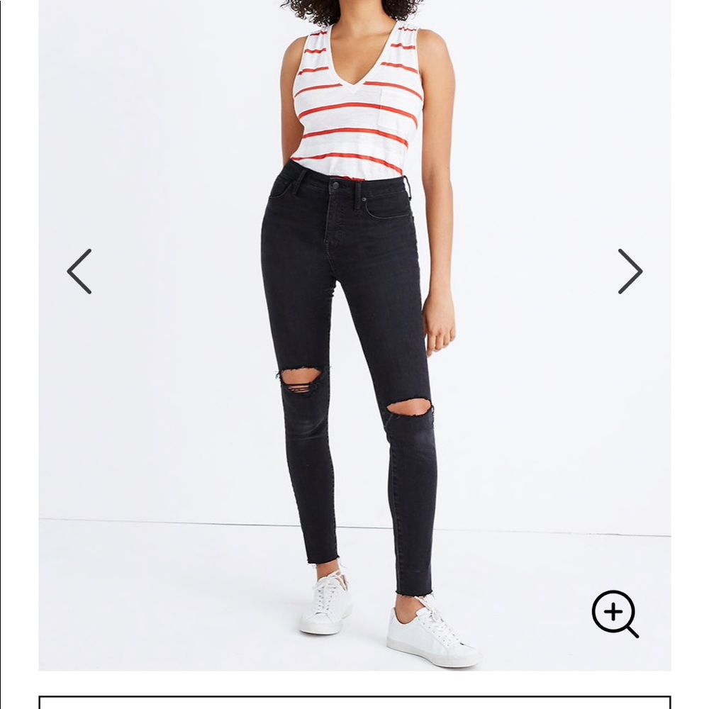Madewell High Rise Skinny Ripped Jeans